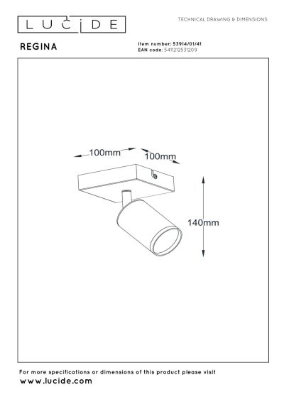 Lucide REGINA - Ceiling spotlight - 1xGU10 - Taupe